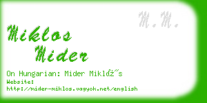 miklos mider business card